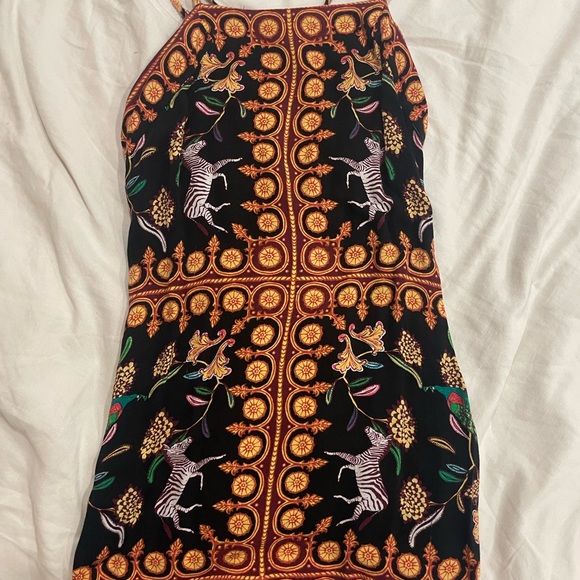 Mini dress with gold and black zebra print - Picture 1 of 3